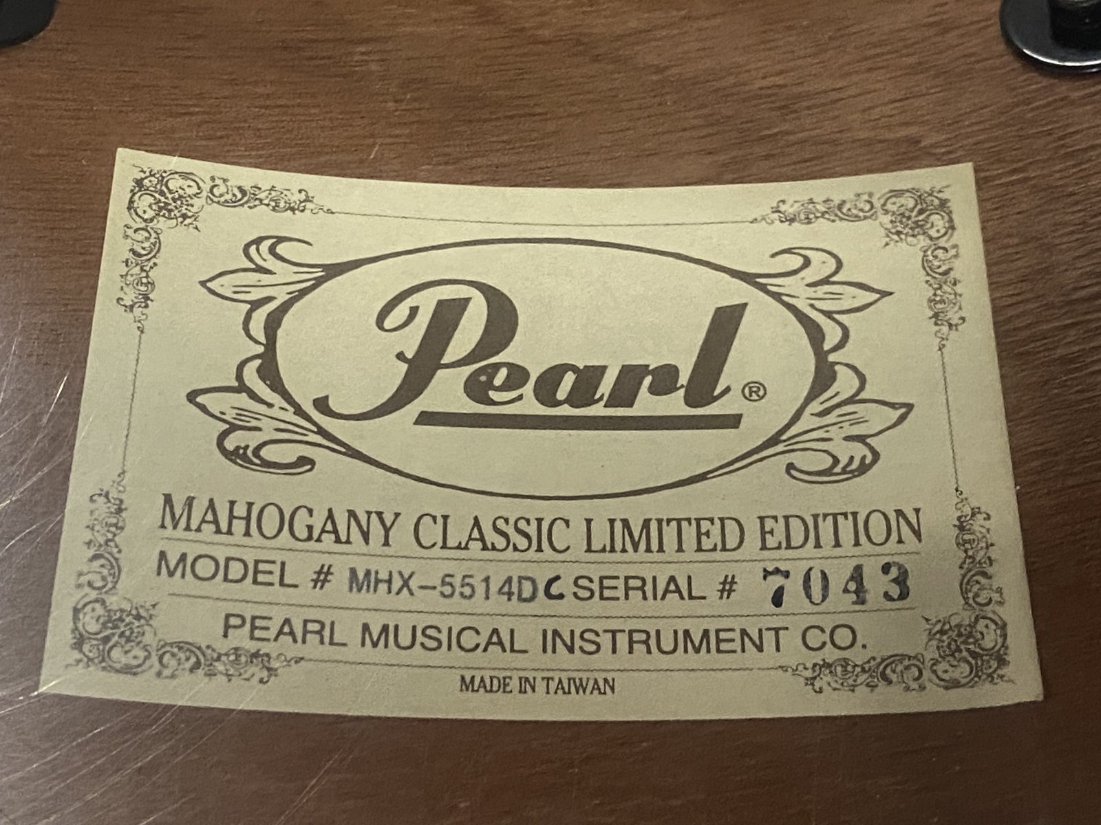 Pearl MHX-B5514D/c Mahogany classic snare 14x6.5 inch #141 Red mahogany lacquer